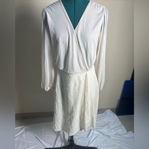 White En Focus Long Sleeve Dress